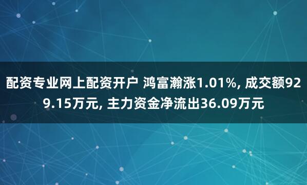 配资专业网上配资开户 鸿富瀚涨1.01%, 成交额929.15万元, 主力资金净流出36.09万元